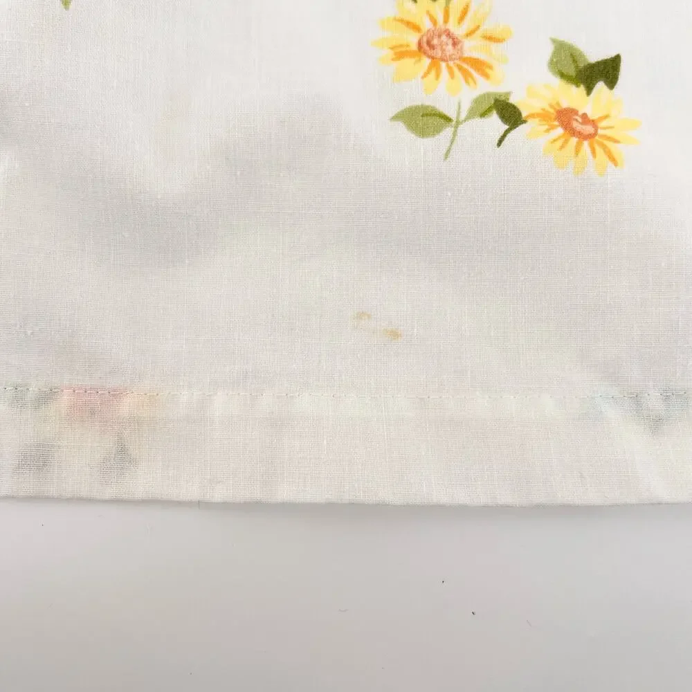 Vintage Cottagecore Floral Sheet 70s Twin Flat Daisy 1970s Cottage